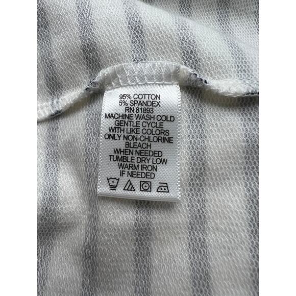 Denim & Co. Blazer Jacket Womens X-Large Navy Stripe French Terry Nautical QVC - Picture 9 of 9